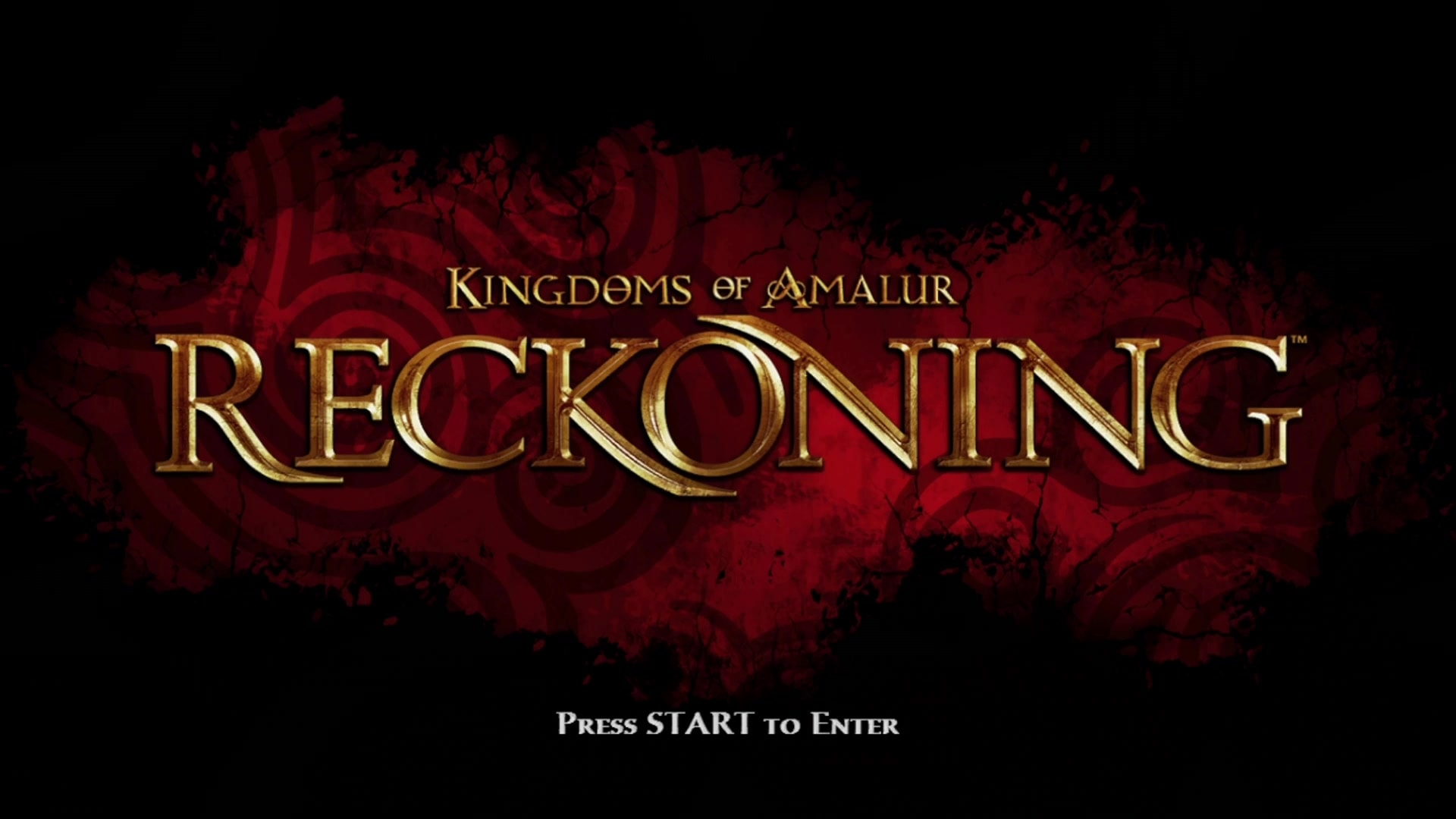 Kingdoms Of Amalur Reckoning title screen for Xbox 360